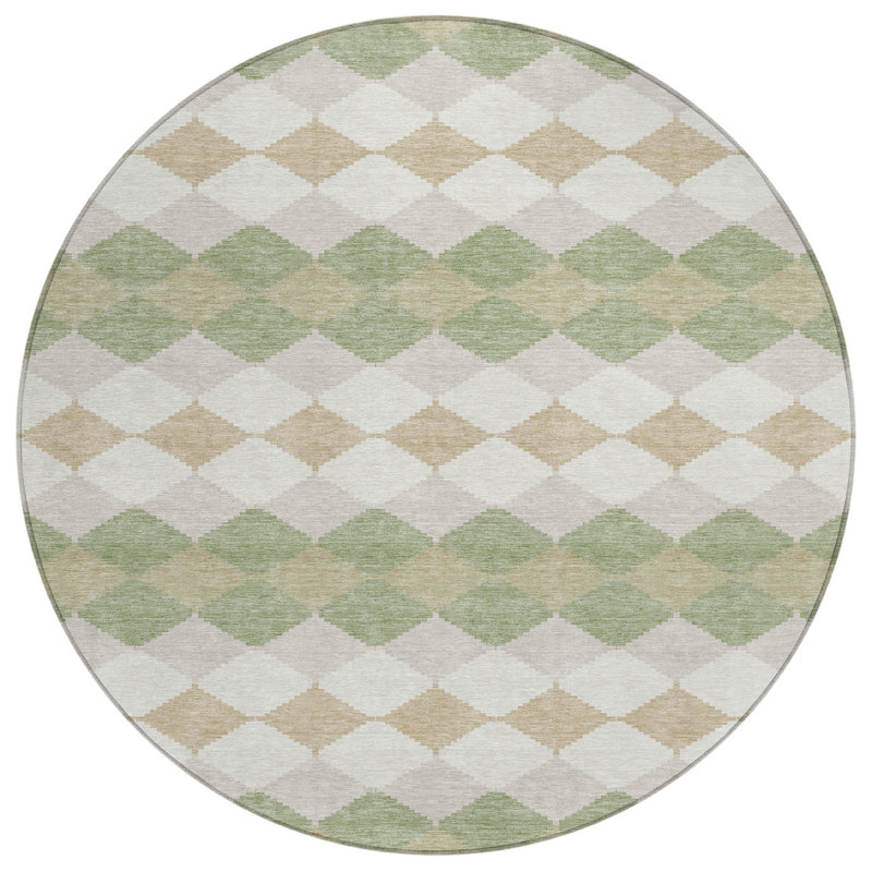 Eira Green Washable Indoor-Outdoor Rug - , 2'3" x 7'6"