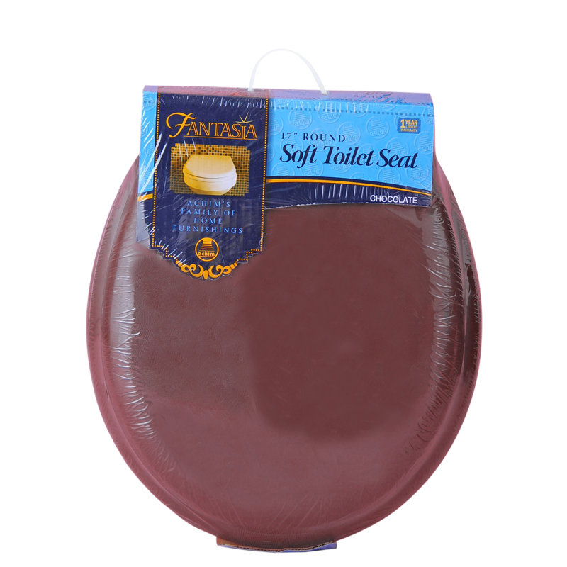 Chocolate 17 Inch Soft Vinyl Toilet Seat with Foam Cushion