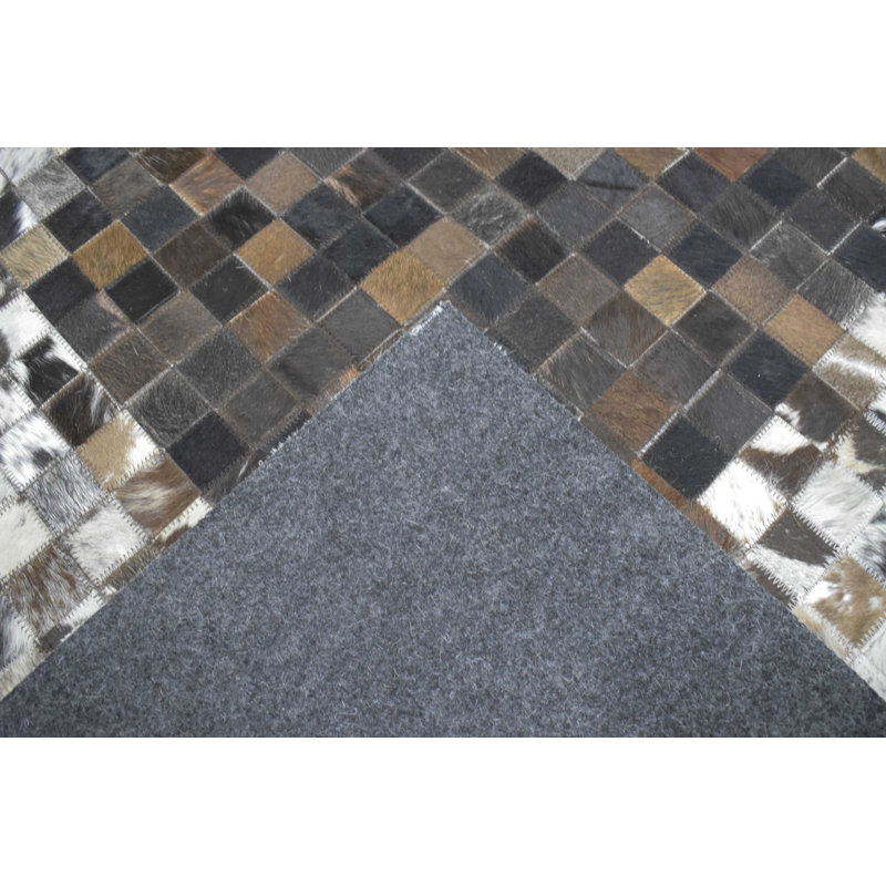 Leather Patchwork Indoor Rug, Rectangle 8' x 10'