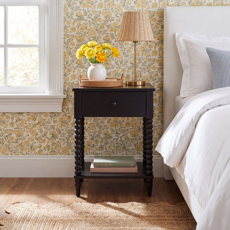 Benbrook 18'' W 1-Drawer Spindle Nightstand, Antique Coffee