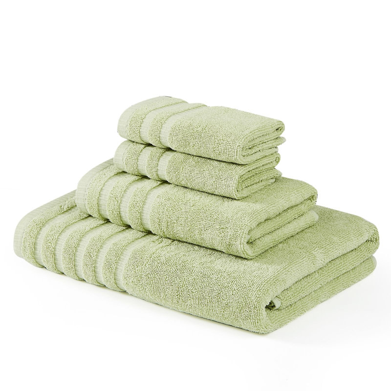 Ensemble de serviettes en jacquard teint en fil et en coton 6 pièces Modern fils modernes - 100% coton, à séchage rapide et bain absorbant