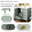 Meuble-lavabo de 30 po: armoire avec 3 tiroirs, fonction de fermeture en douceur, lavabo en céramique, comptoir blanc, tiroirs spacieux avec cadre en bois massif et 1 porte à fermeture, bois, assemblage facile pour la mise à niveau