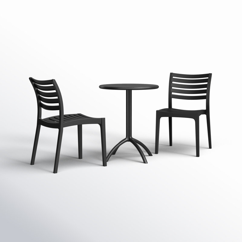 Jacinta 2 - Person 23.6" Bistro Set, Black