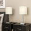 Éclairage, ensemble de 2, lampe de table de 17 po, port USB inclus, nickel métallique, abat-jour ivoire / crème, contemporain-170004349-170004348