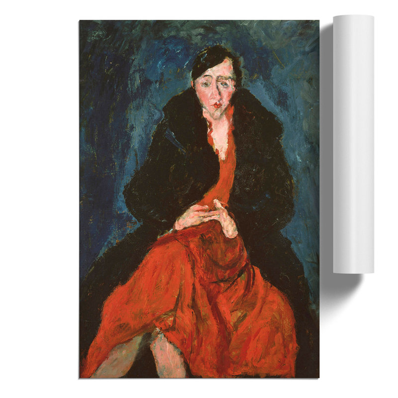 Woman In Red by Chaim Soutine - No Frame Painting, 59cm H x 42cm W x 0.1cm D