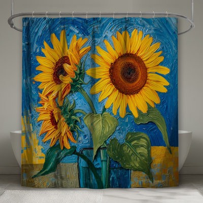 Rideau de douche tournesol tournesol très long