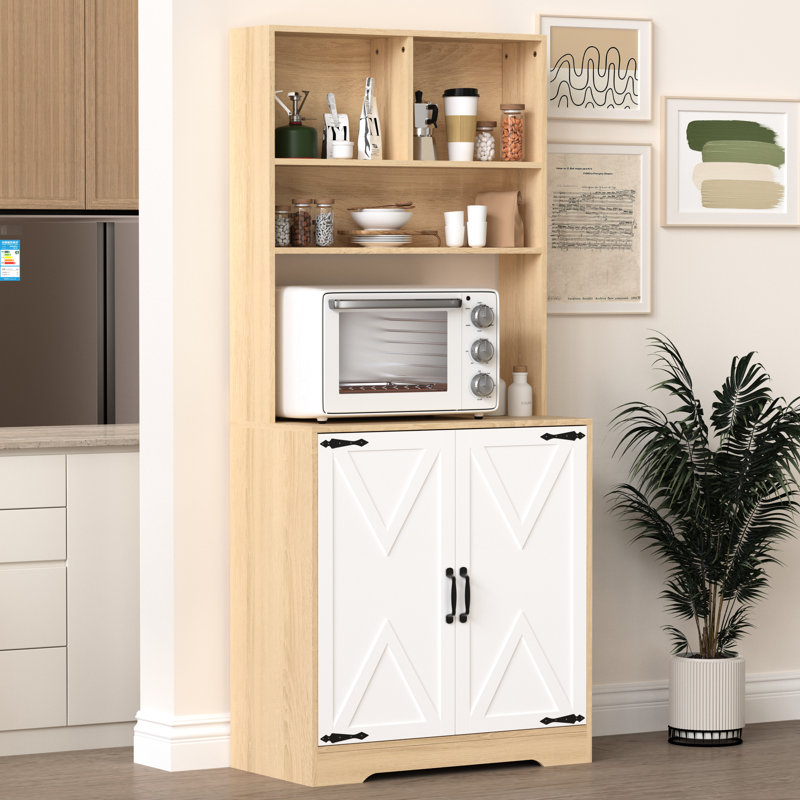 3 armoires-garde-manger à 3 tablettes avec 2 portes - Outil d'organisation de cuisine moderne, amplement d'espace pour la salle à manger et les tablettes