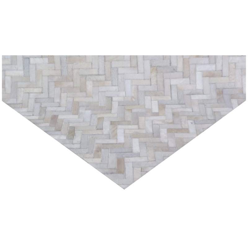 Mosaic Leather Chevron Area Rug, Rectangle 9'6" x 13'6"
