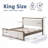 Boucle Fabric Headboard Platform Bed-985178127