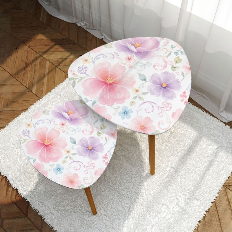 Ensemble de 2 tables basses gigognes Triangle