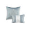/ Édredon très grand argenté - 8 pièces Magnifique motif en médaillon. . Comprend un édredon, des taies décoratives, des coussins décoratifs Euro, une jupe de lit très grand / argent. Charmant médaillon texturé. . Inclus-131376133-131376131