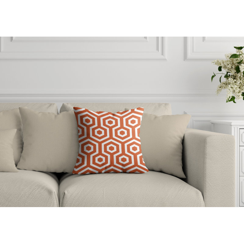 Housse et insert de coussin décoratif extérieur Hilton, 19 po x l 19 po, Orange brûlé