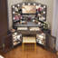 Ensemble de coiffeuse de maquillage moderne avec miroir et armoires Modern Corner-1932705152