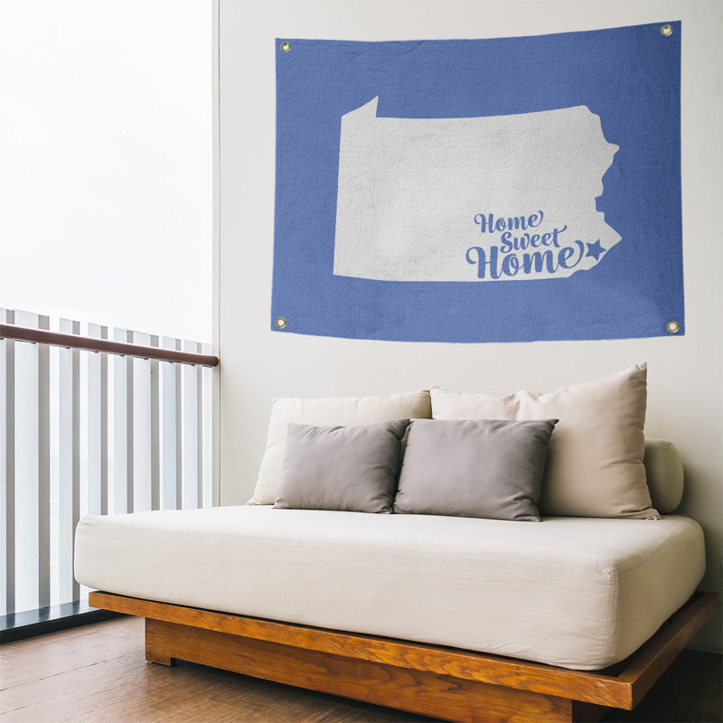 Tapisserie murale philadelphia doux pour la maison, H 26 po x l 36 po, Bleu