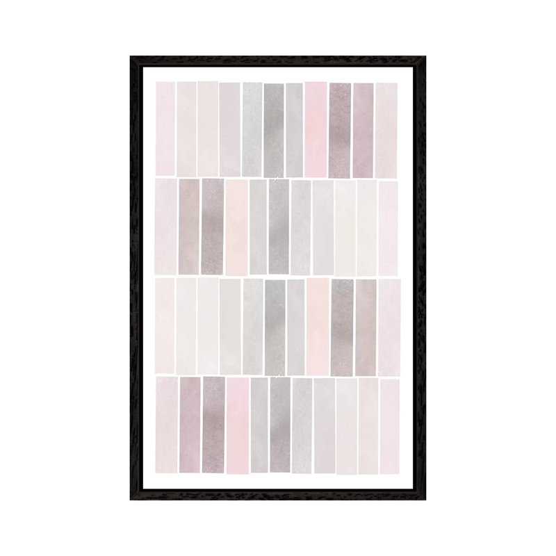 Blush Tone Watercolour 1 Piece Wall Art on Canvas, 152.4cm H x 101.6cm W x 3.81cm D, Black Floater Framed