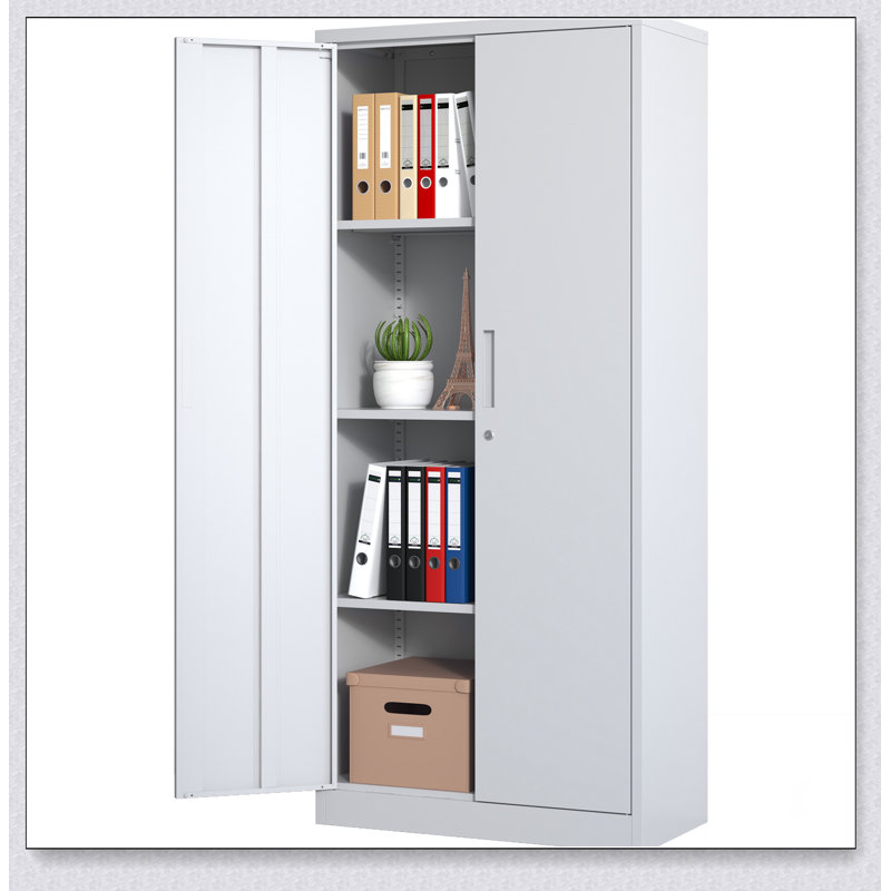 Armoire de rangement en métal 71 po, armoire à outils en acier verrouillable, Blanc