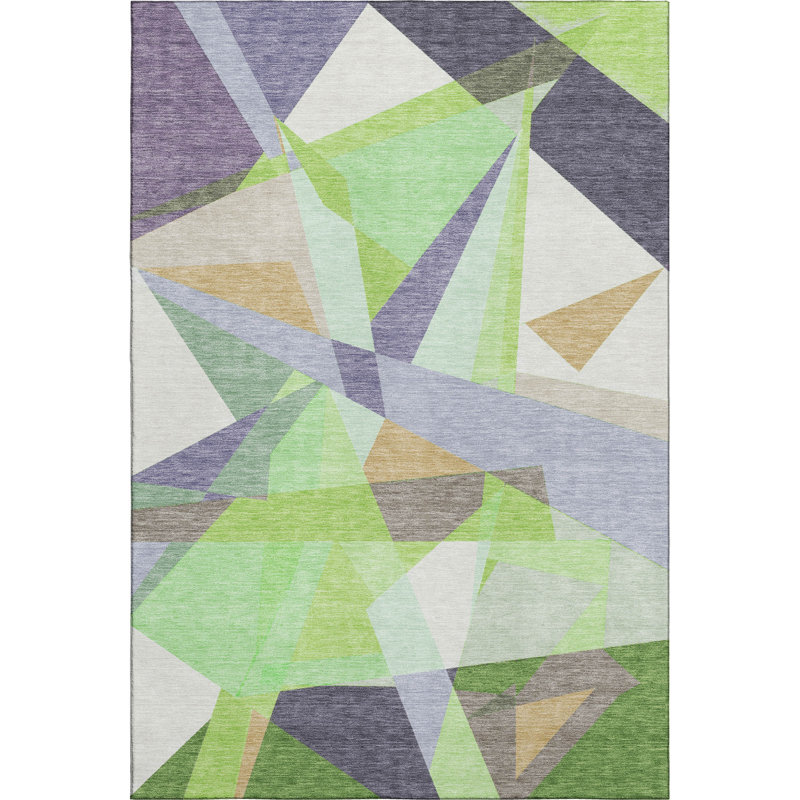 Premium Machine Washable Varasteh AMF1666 Geometric Rug, Rectangle 10' x 14'