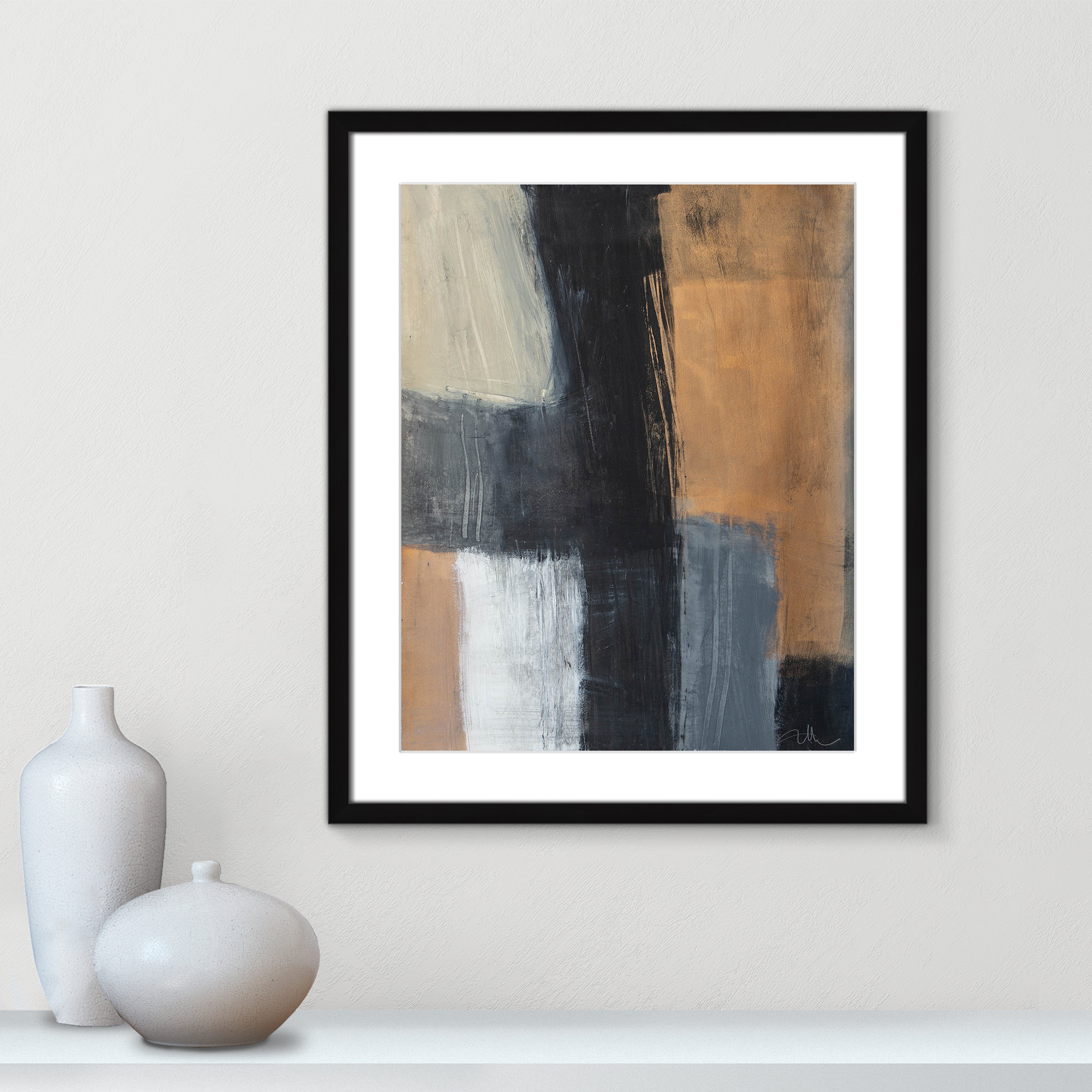 Metallic Slate II by Casa Fine Arts, Black Matted Picture Framed, 25.5" H x 21.5" W x 1.25" D