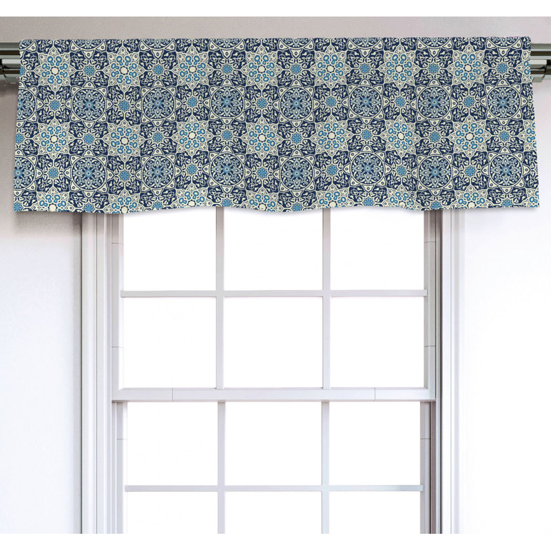 Sateen Floral Ruffled Window Valance