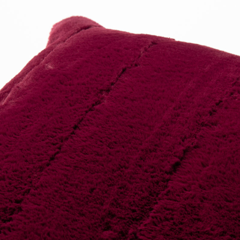 Striped Square Cushion, Ruby