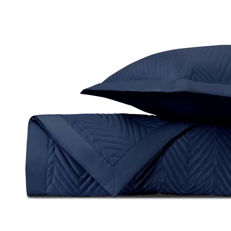 Charleston Coverlet Set, King Coverlet + 3 Euro Shams, Navy Blue
