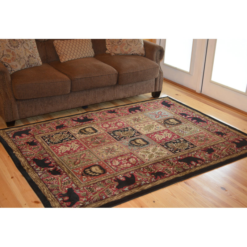 Tapis oriental rouge / noir Seagle, Rectangle 5 pi x 8 pi