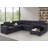 U-Shaped Upholstered Sectional with Sleeper Sofa, Console with USB & Chaise-1021908120