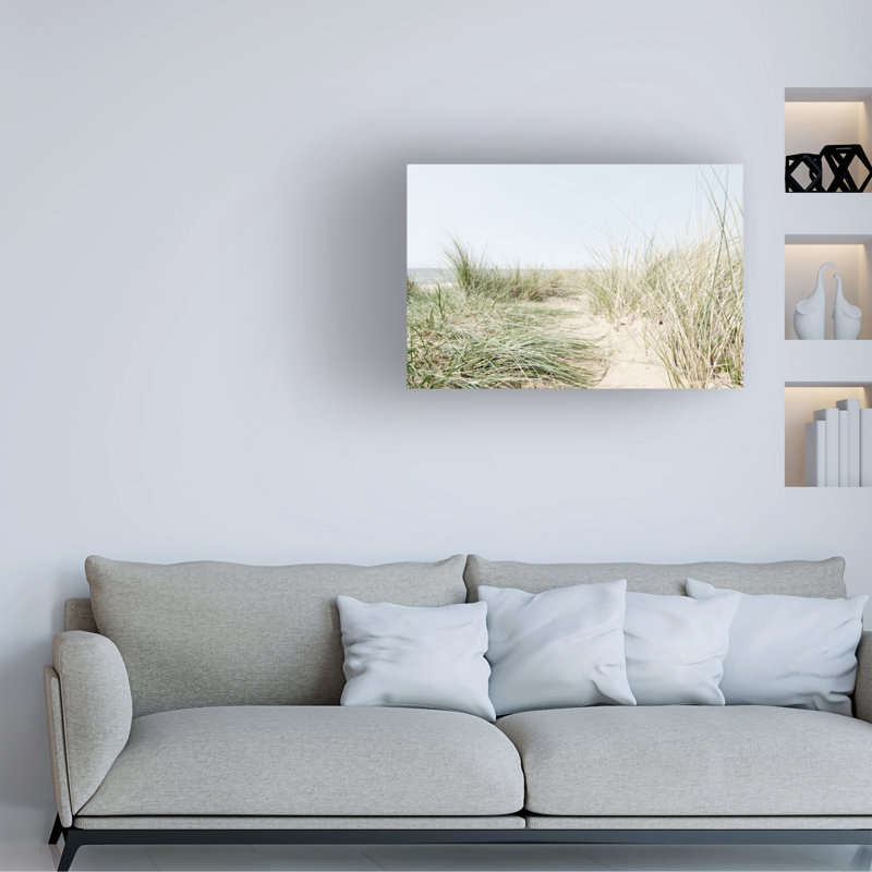 Paysage, dunes, chemin vers la mer, H 22 po x l 32 po x P 2 po