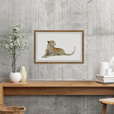 «Sitting Cheetah», reproduction encadrée