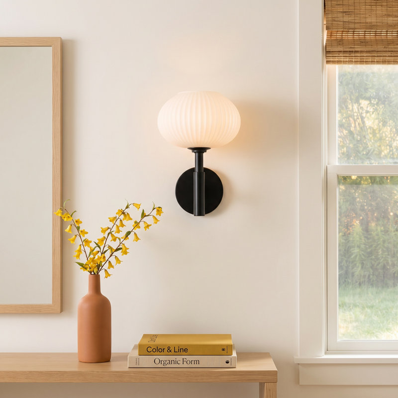 Jonny Ulah Dimmable Armed Wall Sconce, Matte Black