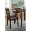 Table de salle à manger en bois massif 5 pièces - Table ronde brun noyer et 4 chaises-1829455127