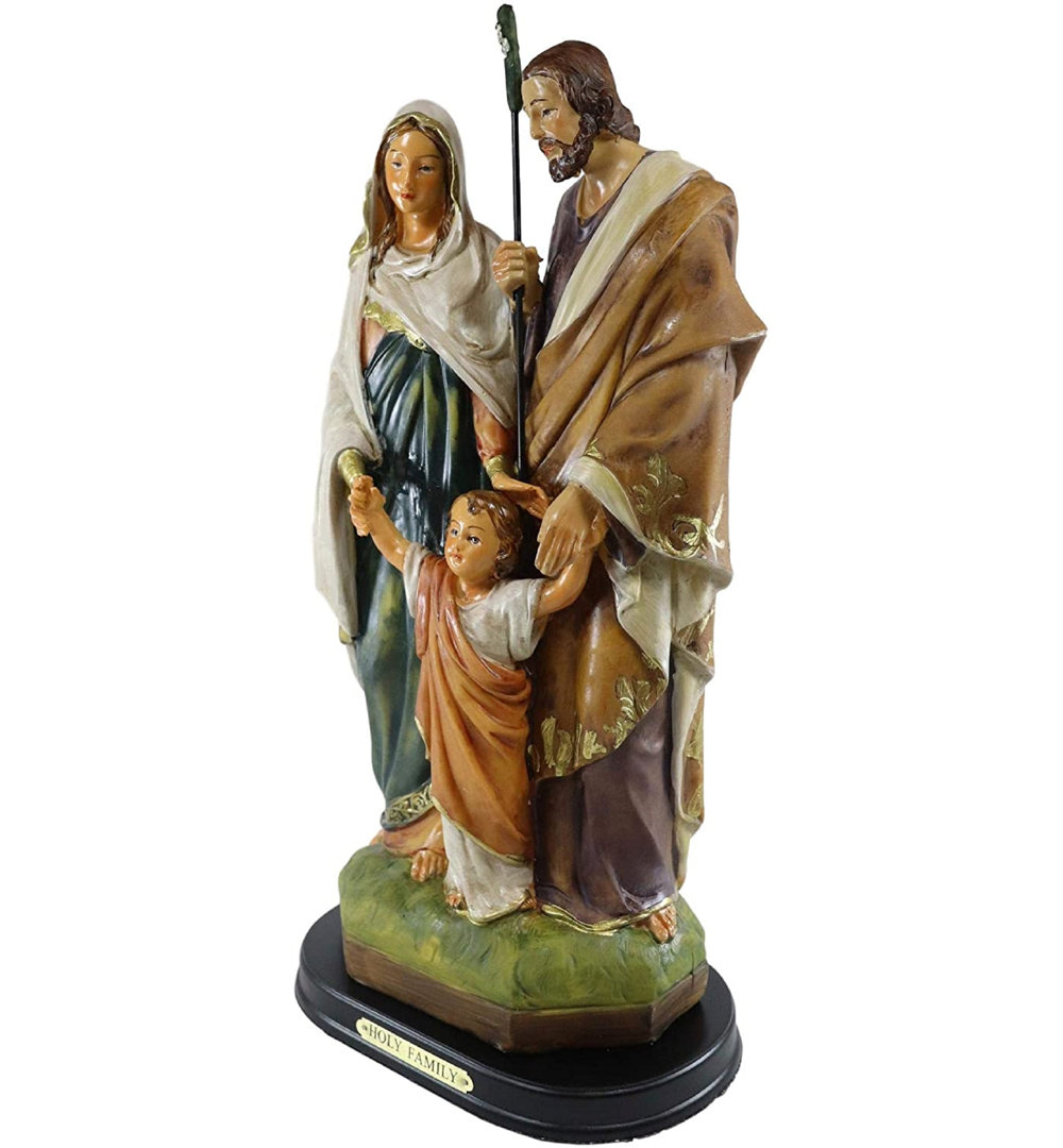 The Holiday Aisle® Religious Inspirational Christmas Theme The Holy Family Mother Mary Joseph And Child Jesus Statue Christian Catholic Altar Desktop Figurine 11.5" H The Holiday Aisle®