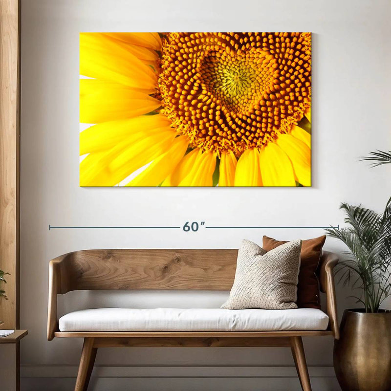 Harnek cœur de tournesol, H 32 po x l 48 po