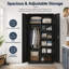 Armoire métallique avec serrure à 3 points, tablettes en acier réglables et tringle à vêtements, meuble de rangement autoportant
