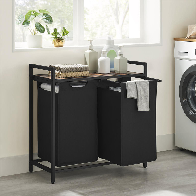 Laundry Sorter, Rustic Brown/Black