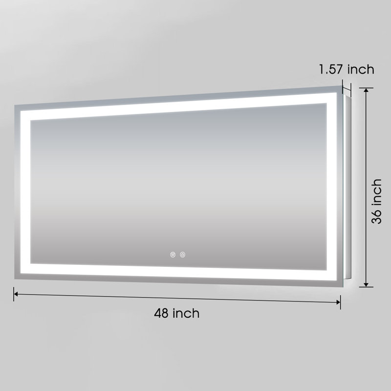Diogenes Flat Wall Mirror, 24" x 48"
