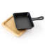 Gibson Home Campton 6 Inch Mini Square Cast Iron Frying Pan With Wooden Base