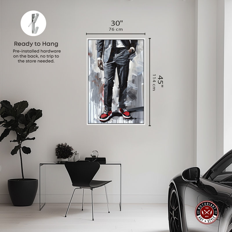 Notoriart Man Of Style Ii Gallery Style 1 pièce, galerie, Cadre blanc, H 46 po x l 31 po x P 1,8 po