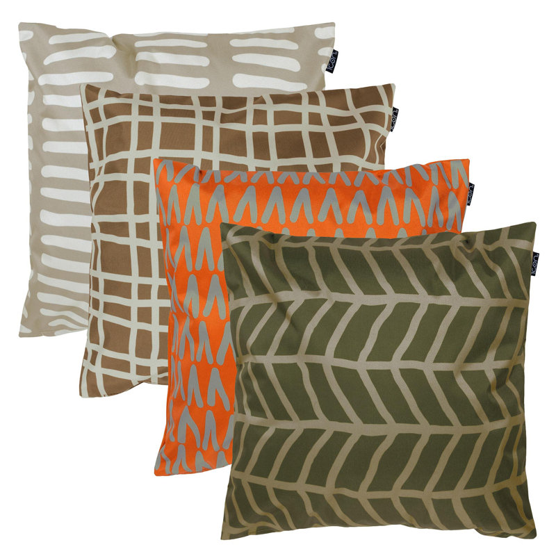Indoor / Outdoor Abstract Multi Square Throw Cushion
