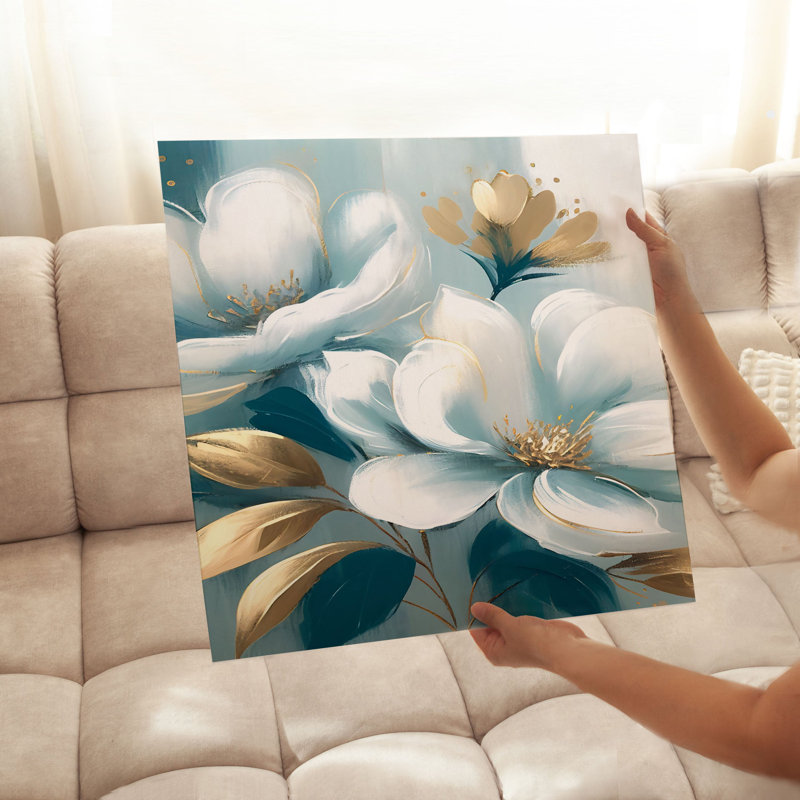 Impression florale moderne sans cadre, H 10 po x l 10 po