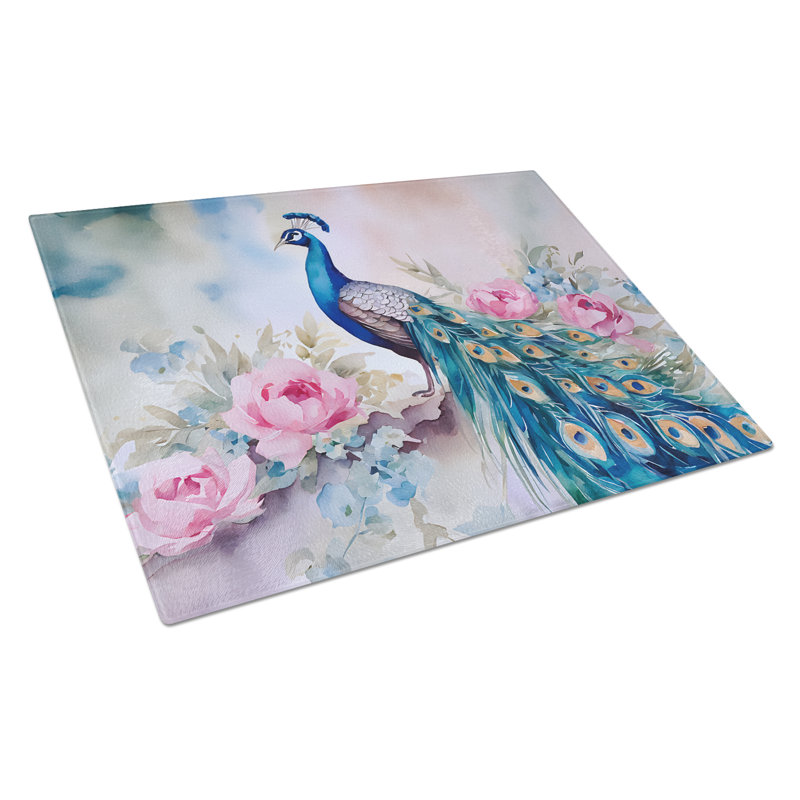Peacock Glass Cutting Board