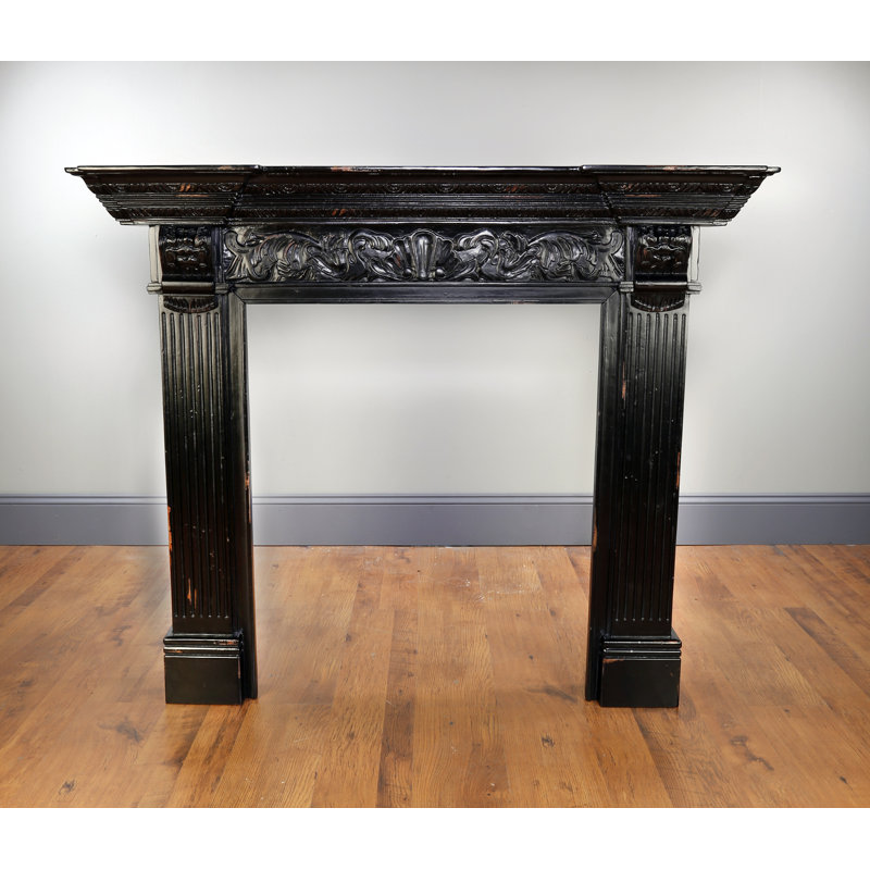 Troutman Fireplace Surround, Distressed Black
