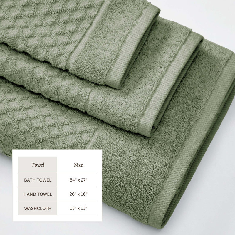 Ensemble de serviettes 100% coton ultra doux et absorbant, Eucalyptus, Ensemble de serviettes 6 pièces
