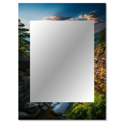 West Virginia Mountain River Landscape - West Virginia Decorative Mirror, Green Wall Mirror, Printed Metal Art