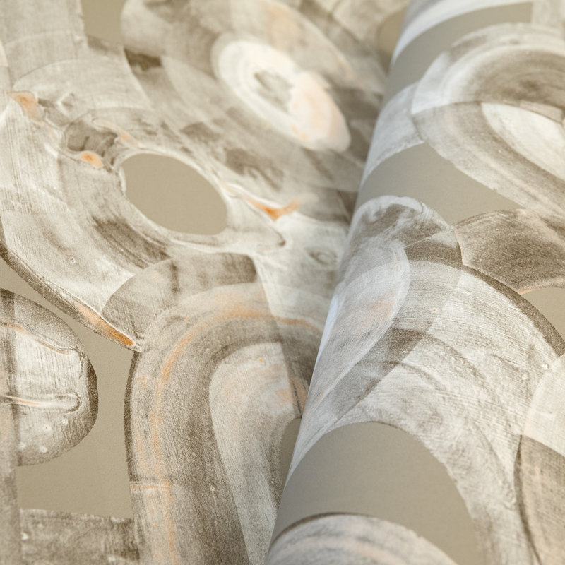 Salt Sheen Finish Penello Brush Dance Design Wallpaper Roll, Bronze