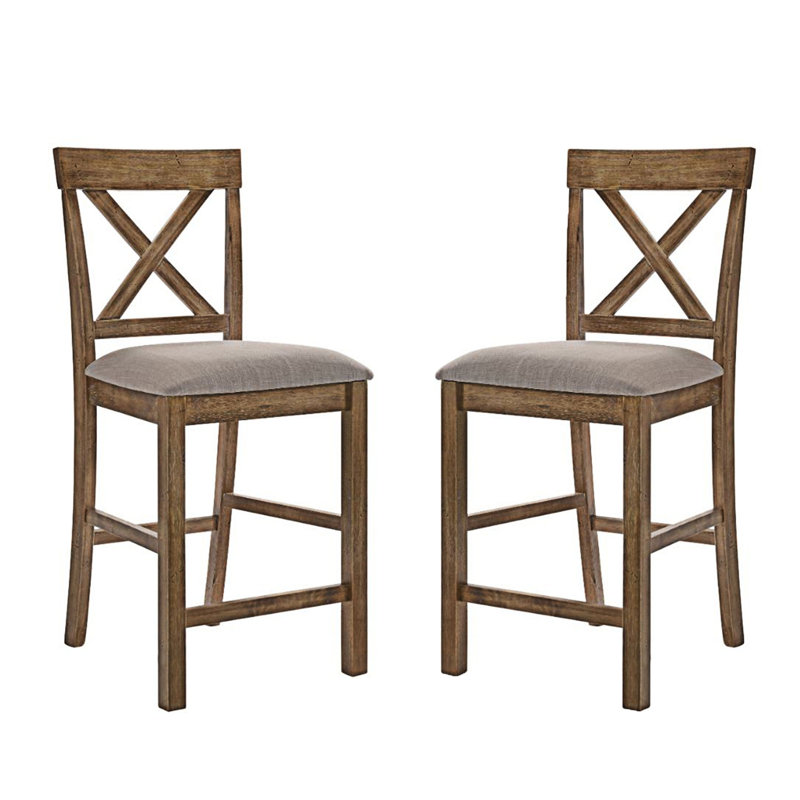 Ensemble de 2 chaises rembourrées à hauteur de comptoir, Tanné