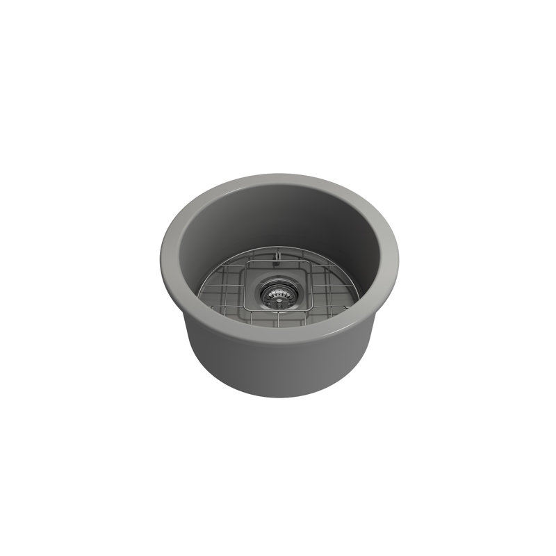 Évier de cuisine à fixation double 18,5 po x l 18,5 po avec accessoires, Gris mat