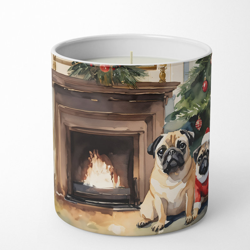 Bougie de Noël parfumée avec support en céramique