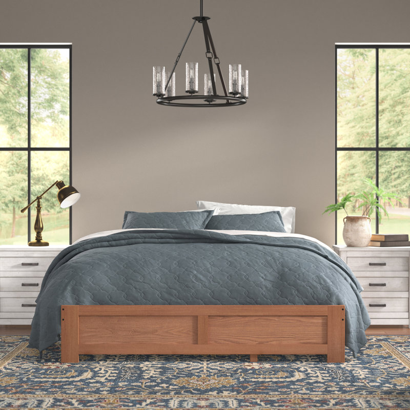 Gagliardi Platform Storage, Built-in Drawers, Queen Bed, Walnut, 63.9'' W X 82.8'' L X 13'' H, Queen