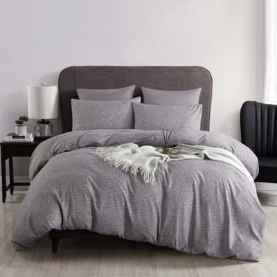 Cotton Percale Striped Duvet Cover